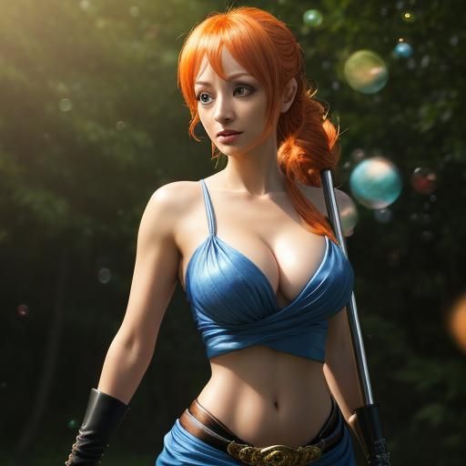 Realistic Nami from One Piece: Detailed 8K Photo