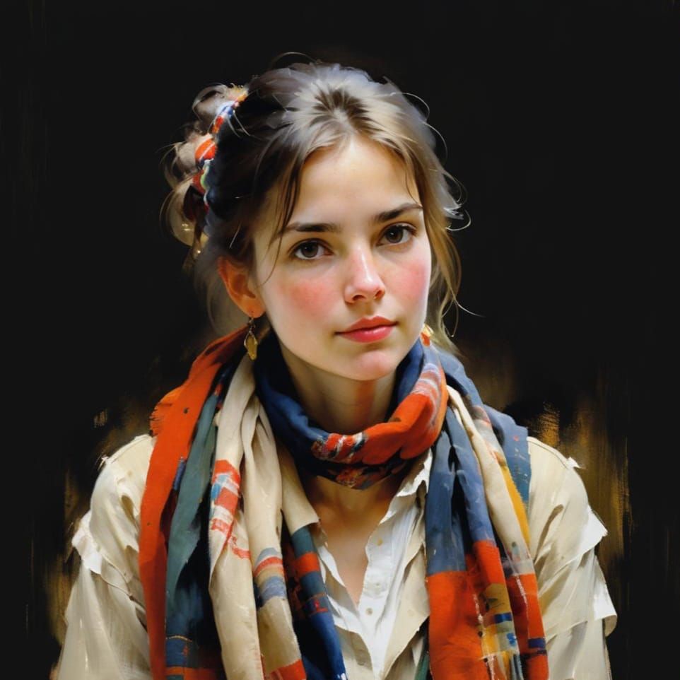 Female Portrait in Alla Prima Oil Sketch Style