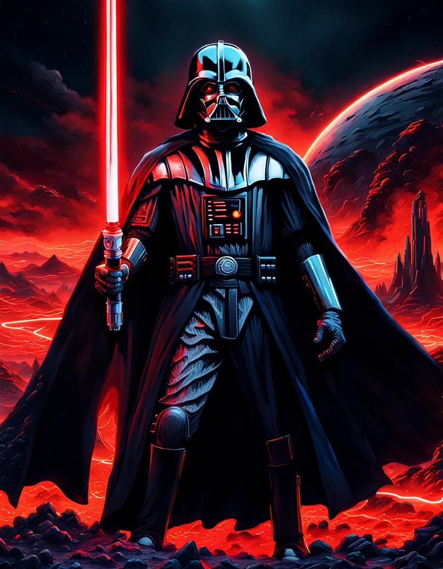 Darth Vader Portrait in Sci-Fi Hellscape