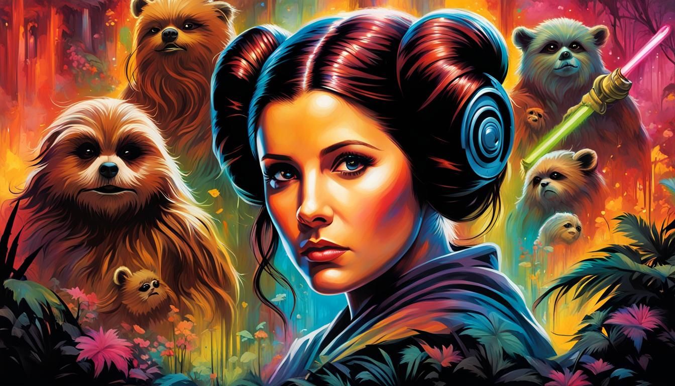 Princess Leia and the Ewoks: Graffiti Art