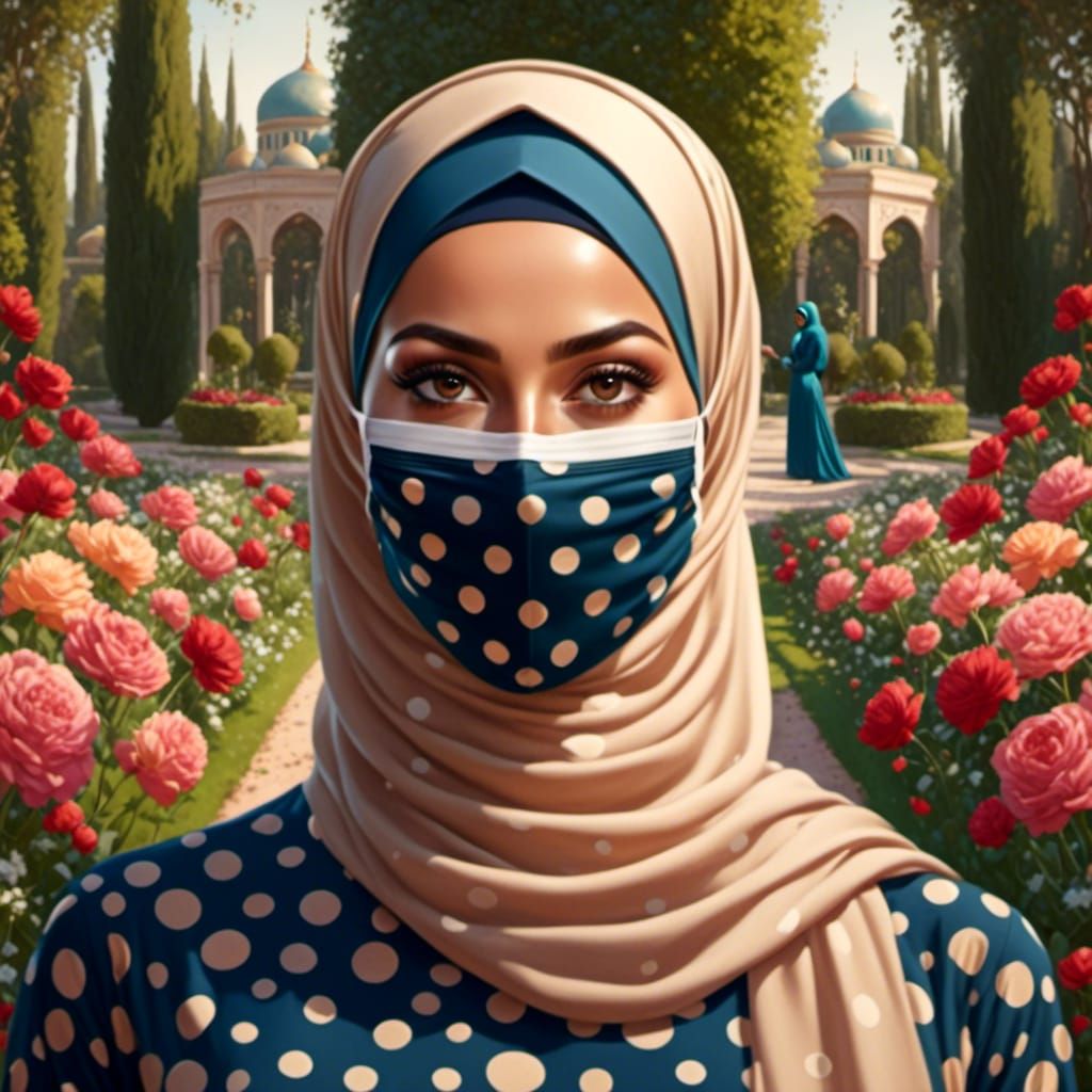 Beautiful Hijabi Woman in Garden Portrait