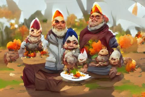 Festive Thanksgiving Gnomes with Pumpkins and Autumn Decor
