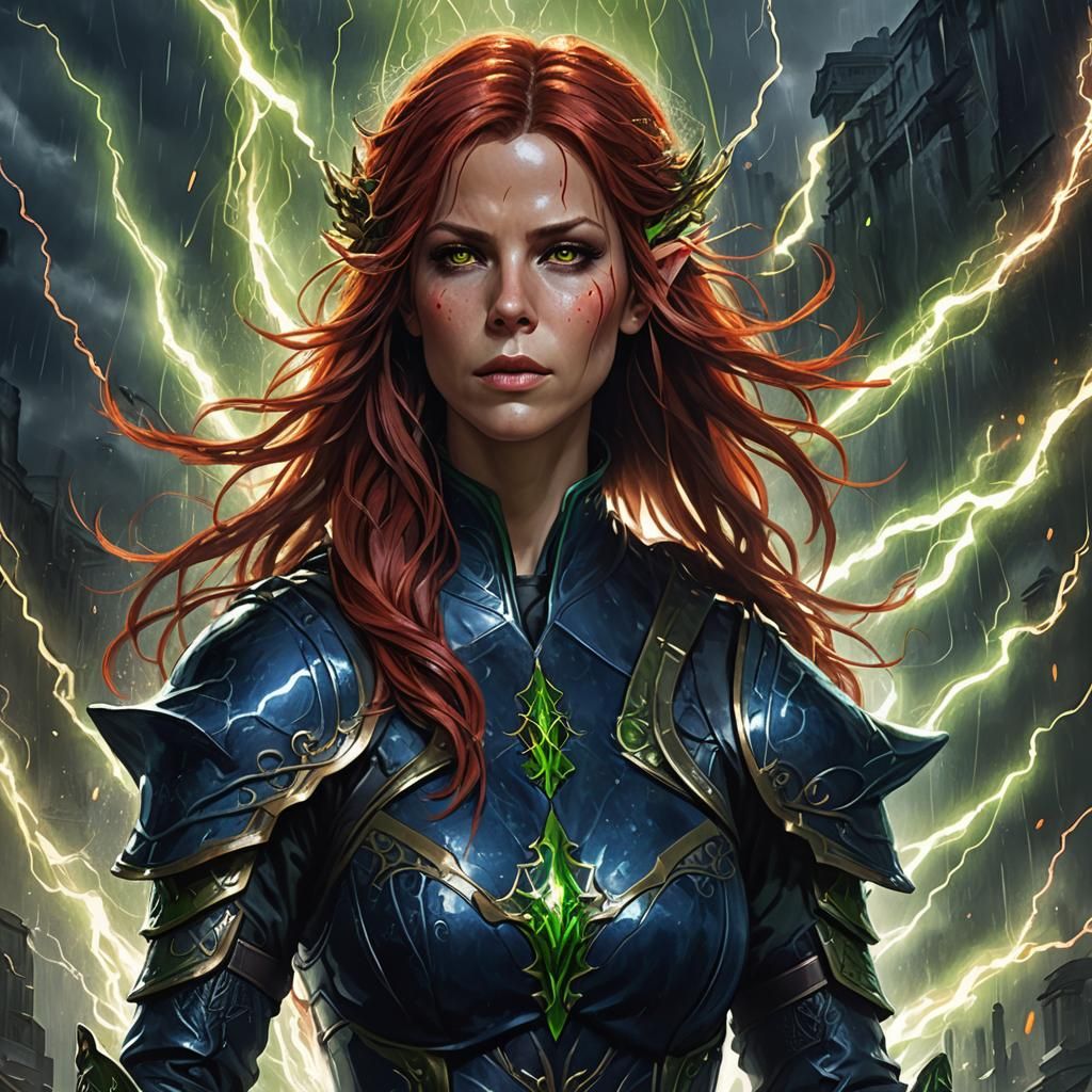 Elf Warrior Portrait in Dark Fantasy Style