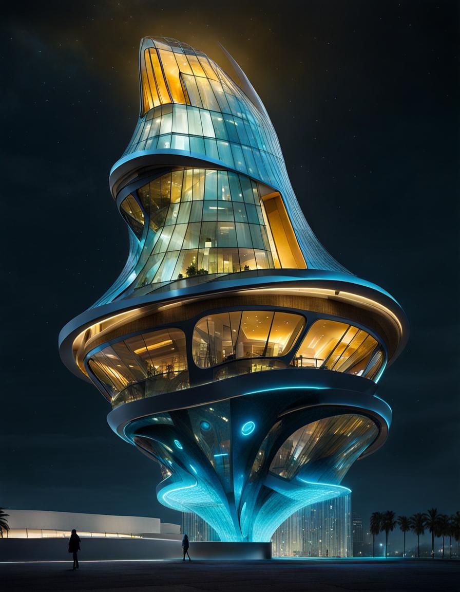 Futuristic Palace Inspired by Nature, Whimsical Art