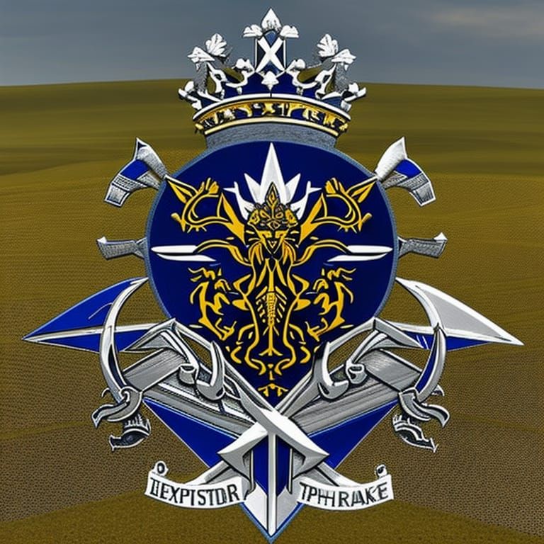 Detailed Coat of Arms with Phoenixes and Tree