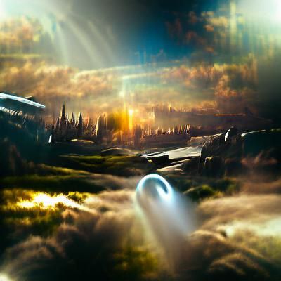 Epic Cel-Shaded Matte Painting with Lens Flare