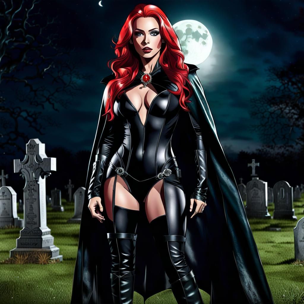 Madelyne Pryor in Graveyard, Dark Fantasy Art