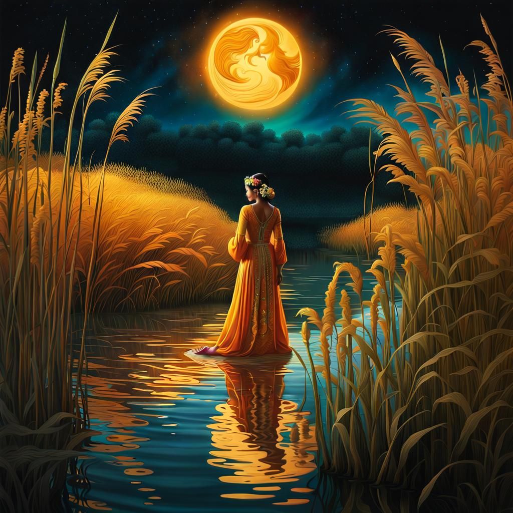 Surreal Night Swim: Sun and Moon Fusion