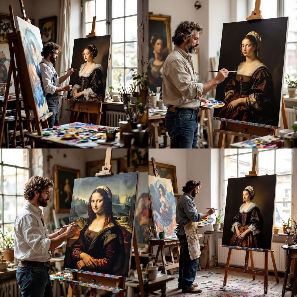 Artist Paints Nude Model in Classical Atelier