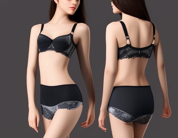 Collage Style Underwear Fashion Illustration