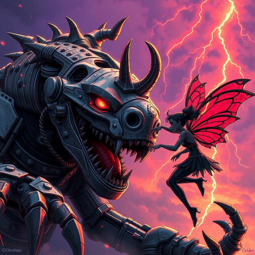 Mechanical Beast vs Neon Fairy Duel