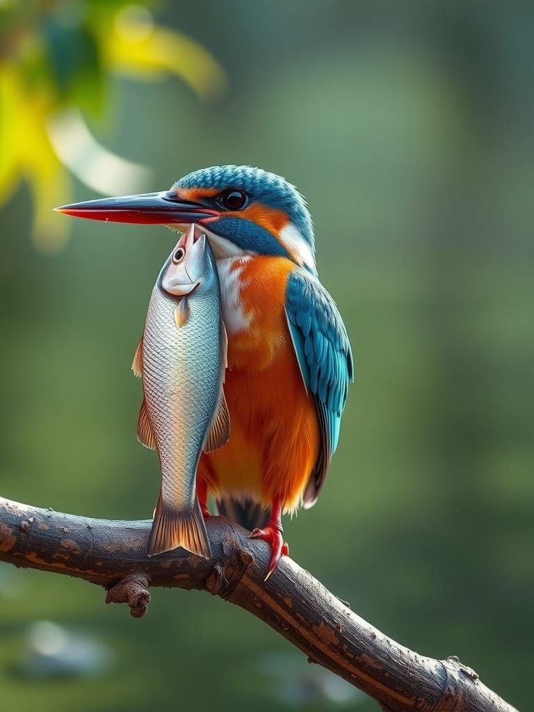 Vibrant Kingfisher Portrait in Natural Habitat