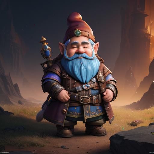 Gnome Artificer in Detailed Matte Painting Style