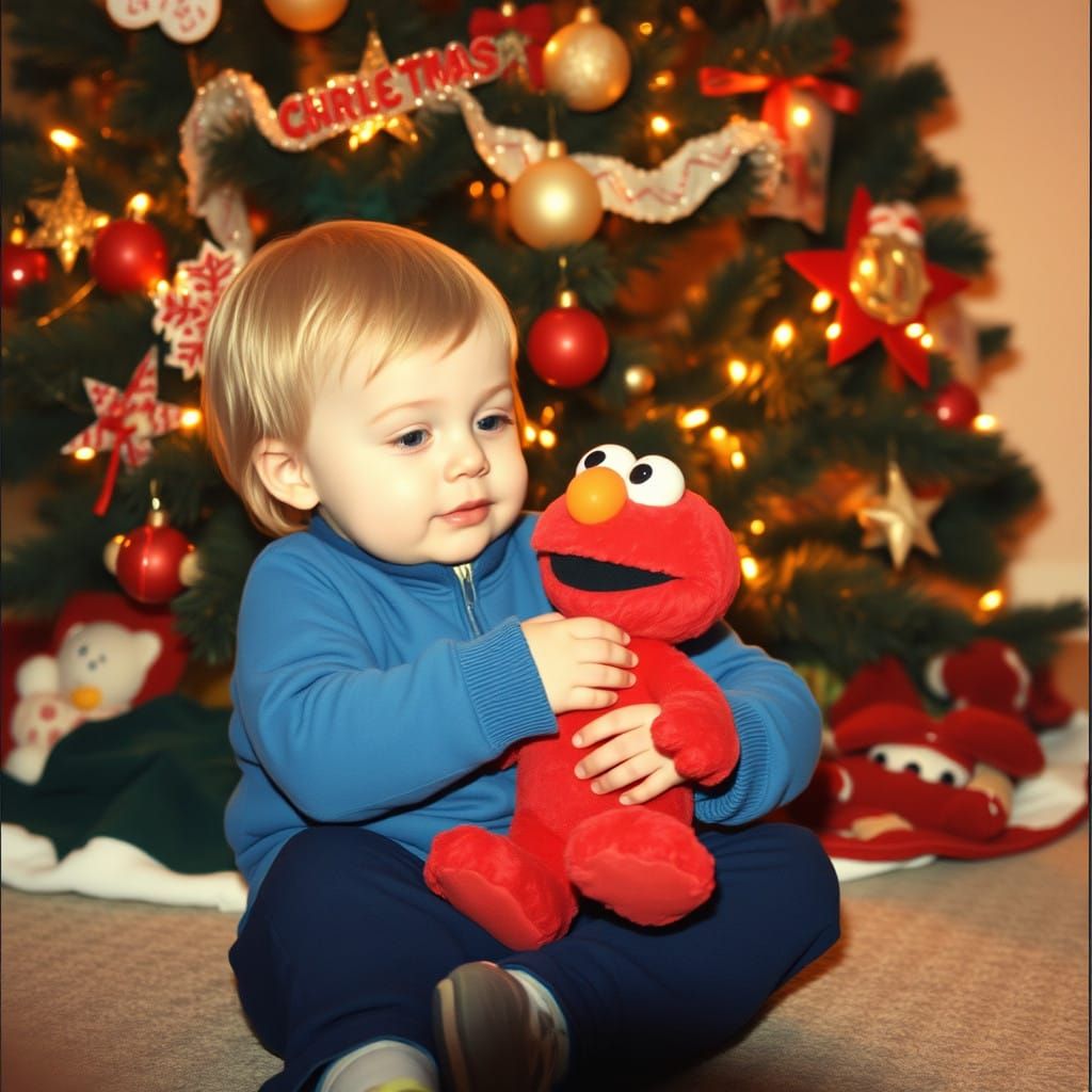 A Toddler's Christmas Delight under the Festive Tree