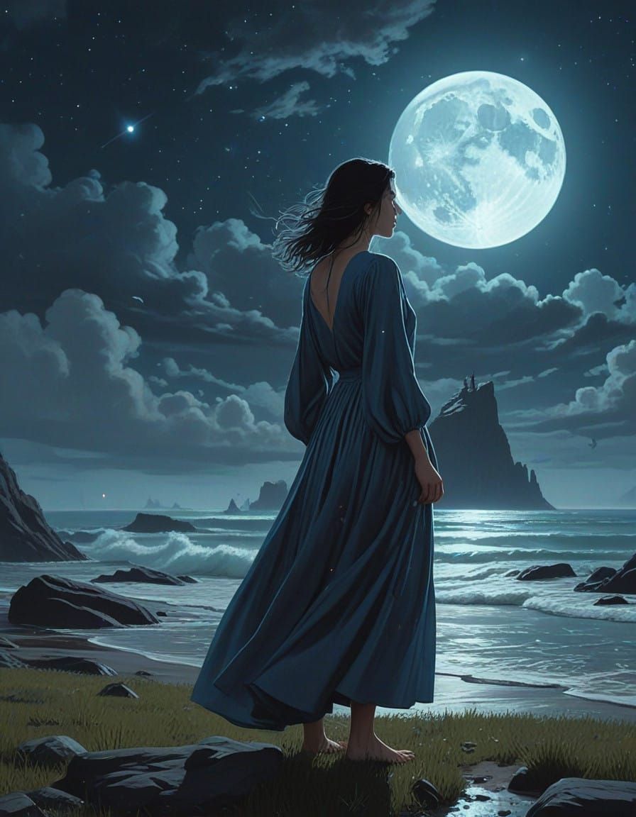 Ethereal Goddess in Celestial Attire