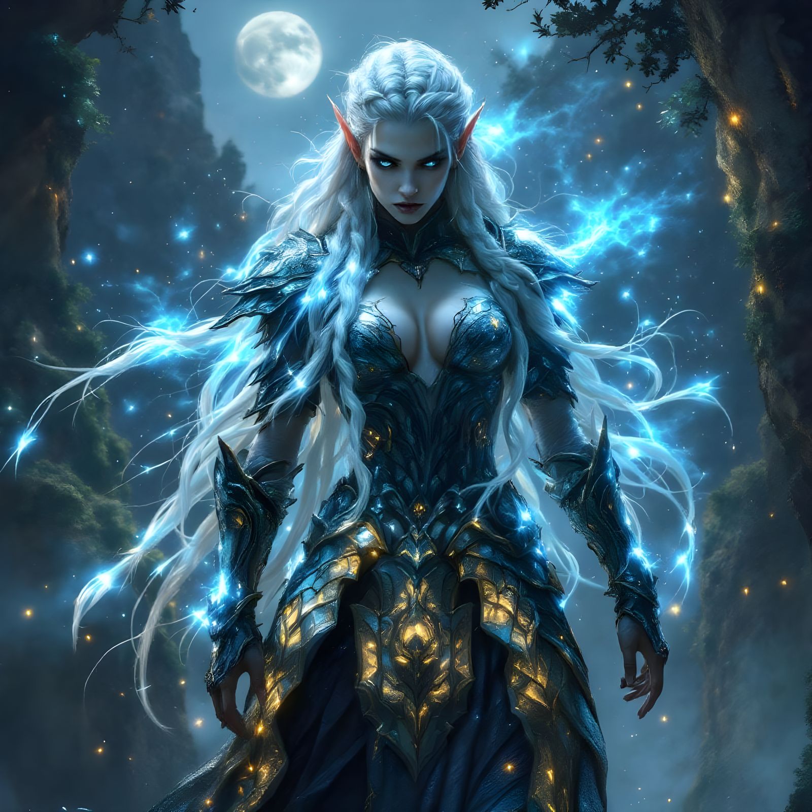 Elven Warrior in Enchanted Forest Concept Art