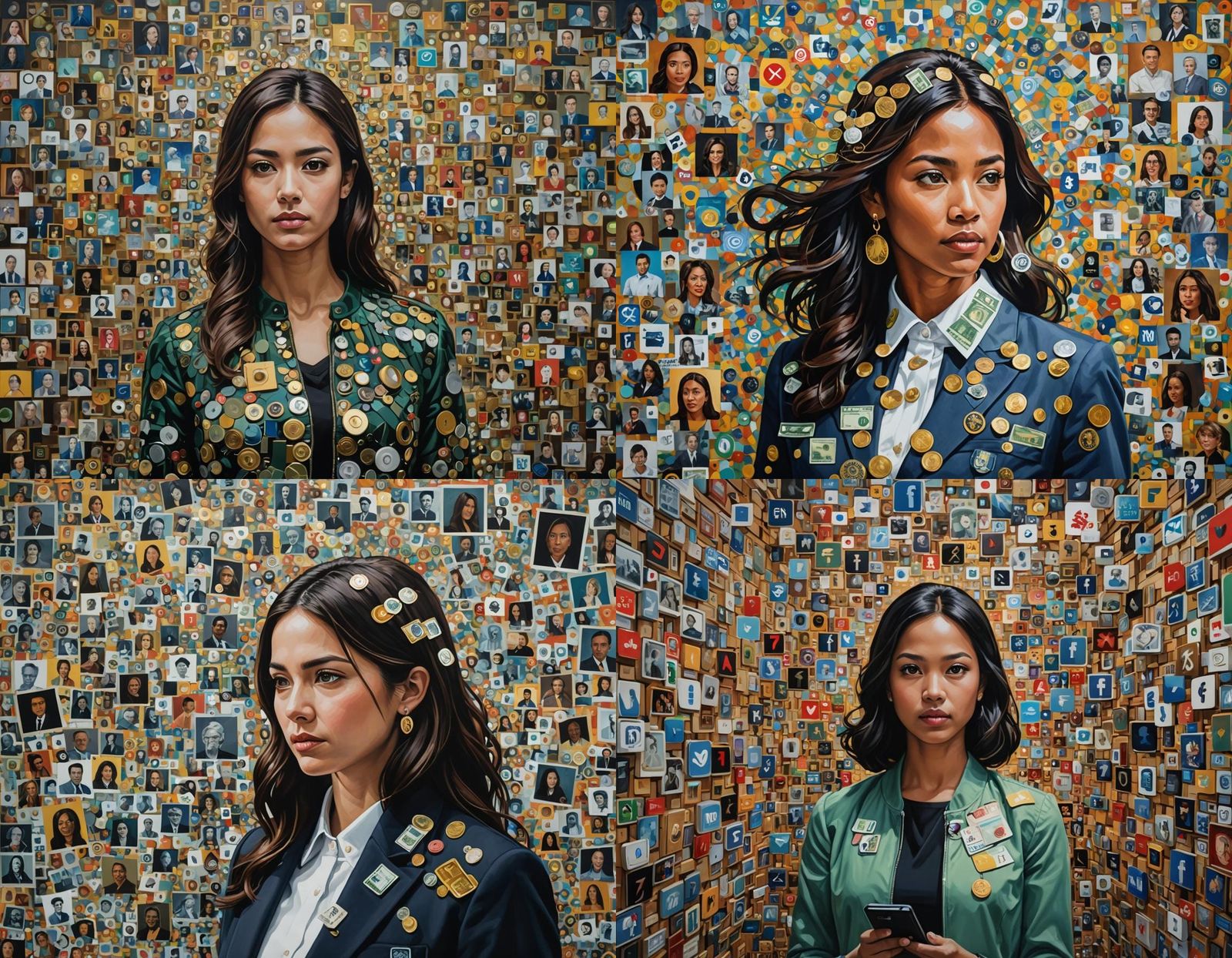 Glamorous Figure Amidst Social Media Algorithms