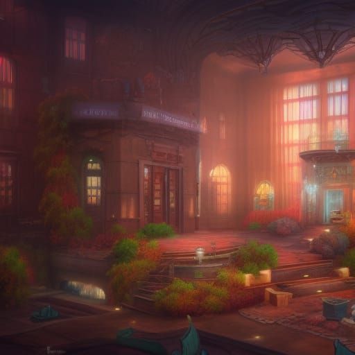 Heartbreak Hotel: Detailed Matte Painting in Deep Color