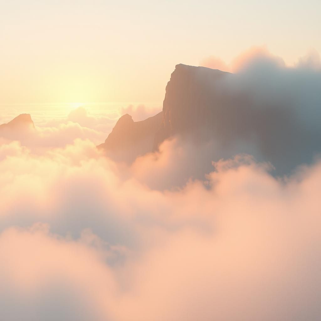 Ethereal Dawn Scene with Pastel Hues