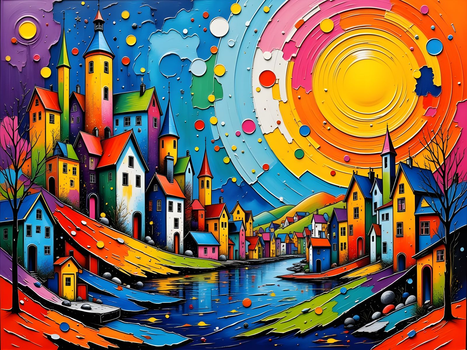 Abstract Minimalist Masterpiece in Modern Splash Art