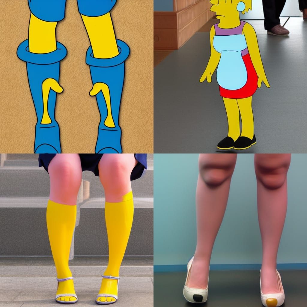 Adult Maggie Simpson Legs in Simpsons Style