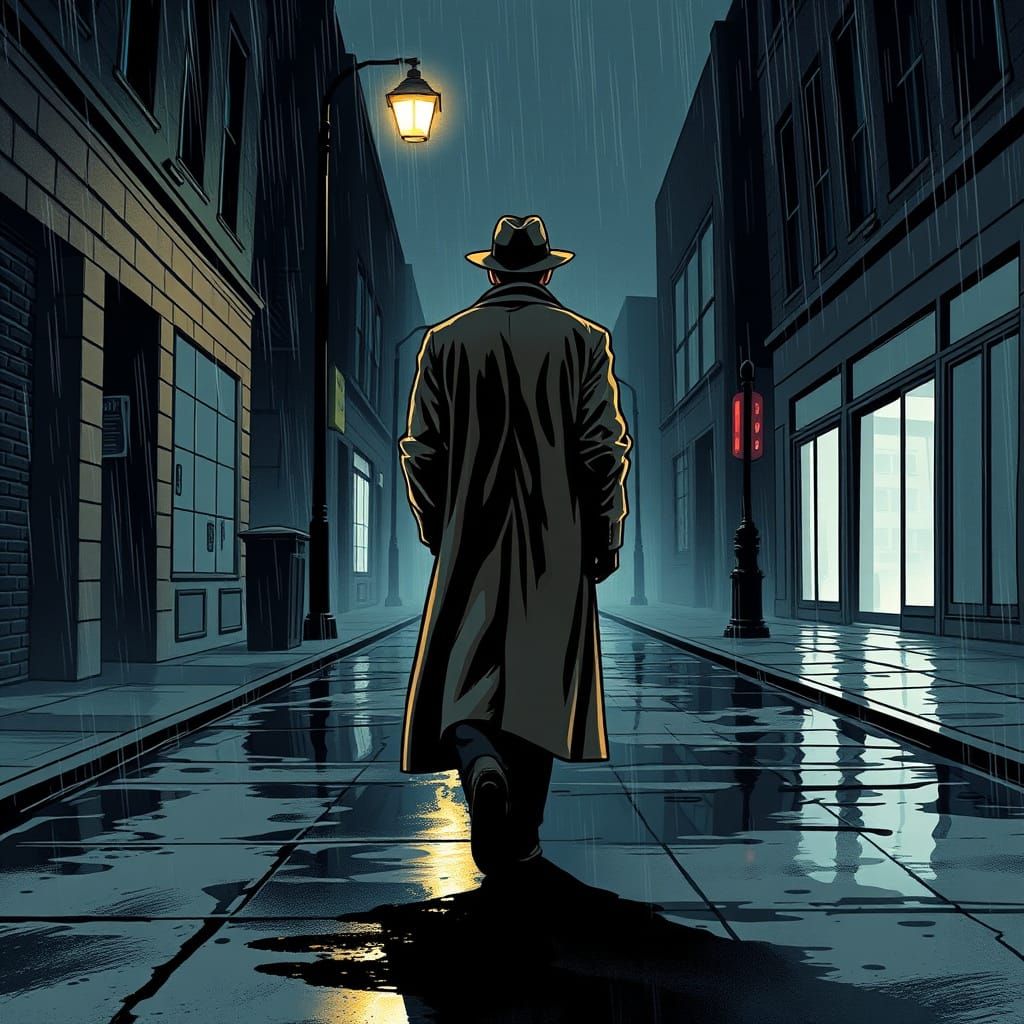 Gumshoe Strolls Rain-Soaked Noir Streets
