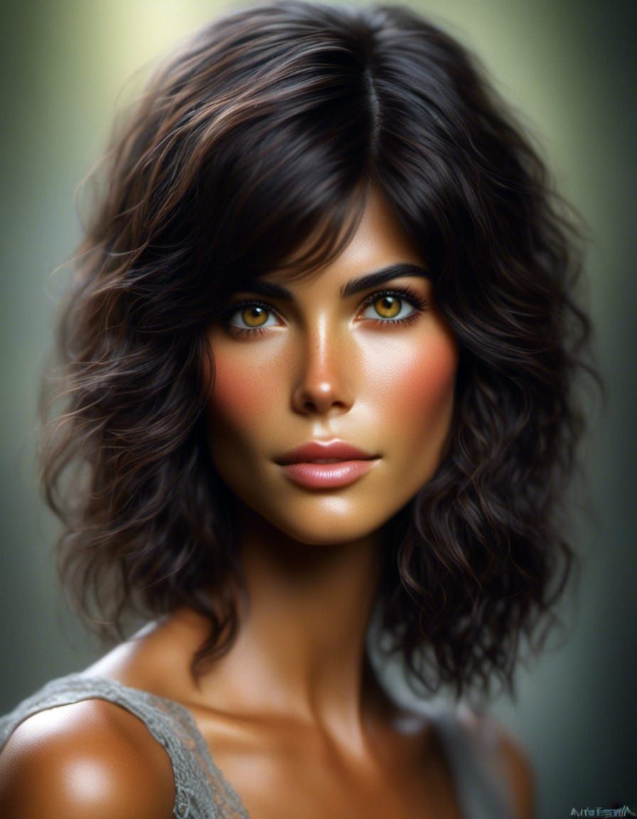 Hyperrealistic Portrait of Beautiful Woman with Detailed Eye...