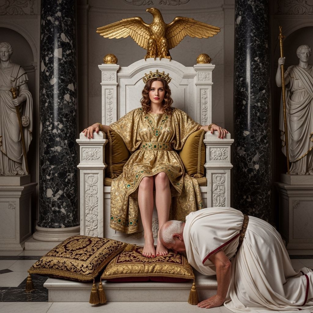 Empress Messalina on Her Throne, a Classical Portrait