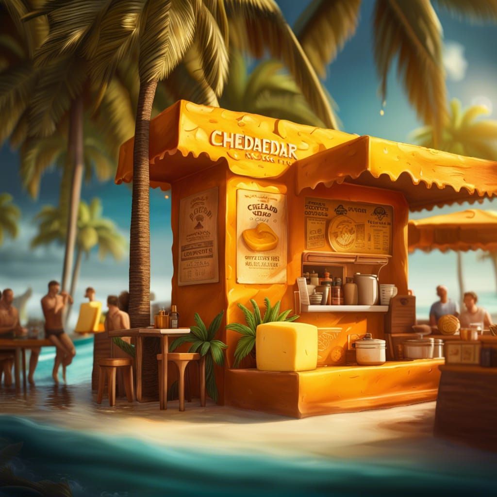 diorama of a cheddar cheese coffee shop cheddar cheese