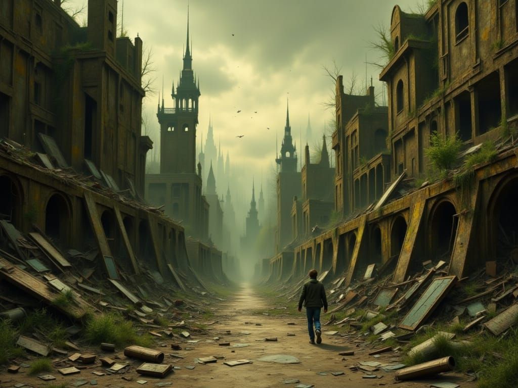 Man in Sandstone Quarry Deep in Thought