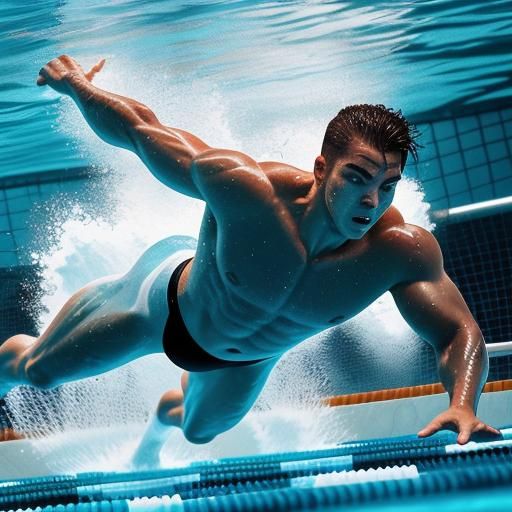 Para-Swimmer Gliding Through Water: Sports Photography
