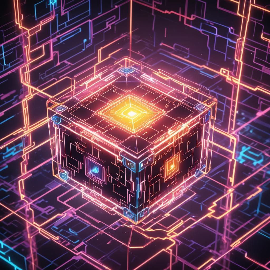 Vibrant Pixel Art Digimon Unleashes Power on a Glowing Cyber...