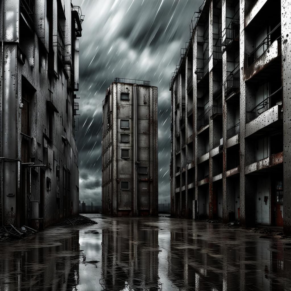 Dystopian Metal Metropolis of the Future