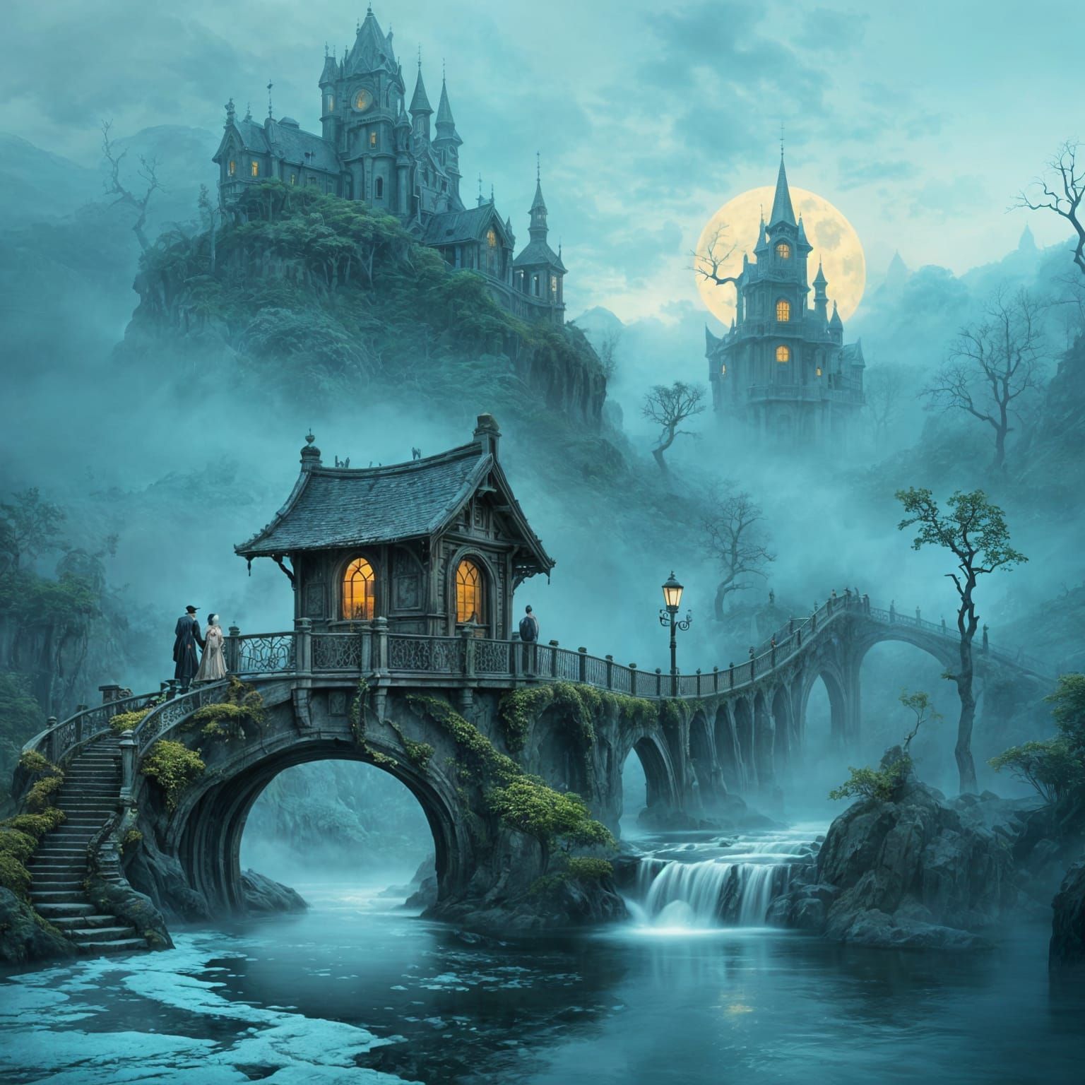 Ethereal Stargate Portal in Victorian Wonderland