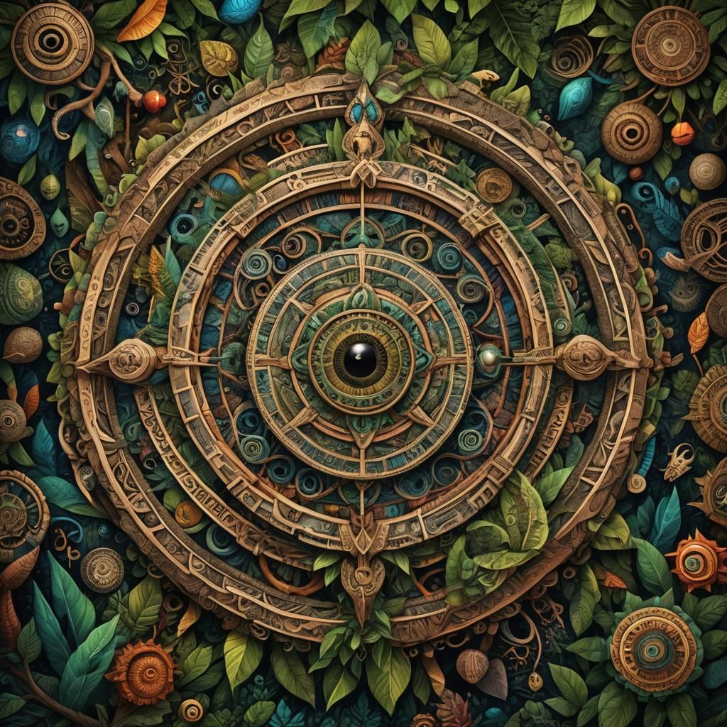 Intricate Illustration of Intuition and Zodiac Signs