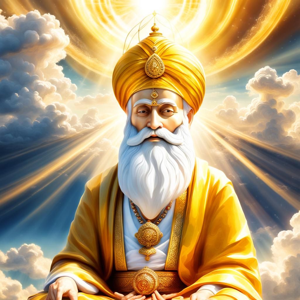 Guru Nanak Meditating in Divine Light