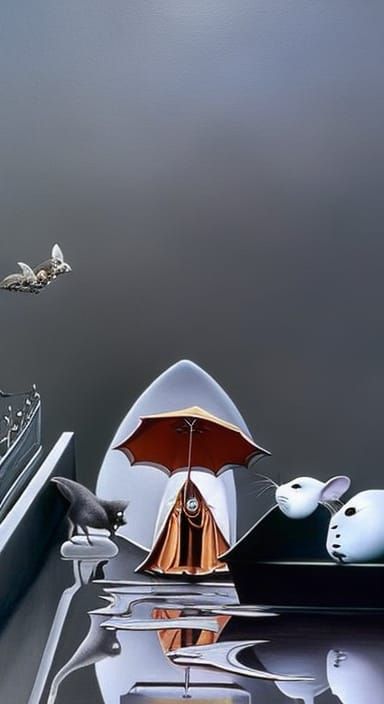 Cosmic Surrealism: Eerie Masterpiece in Burton and Hopper St...