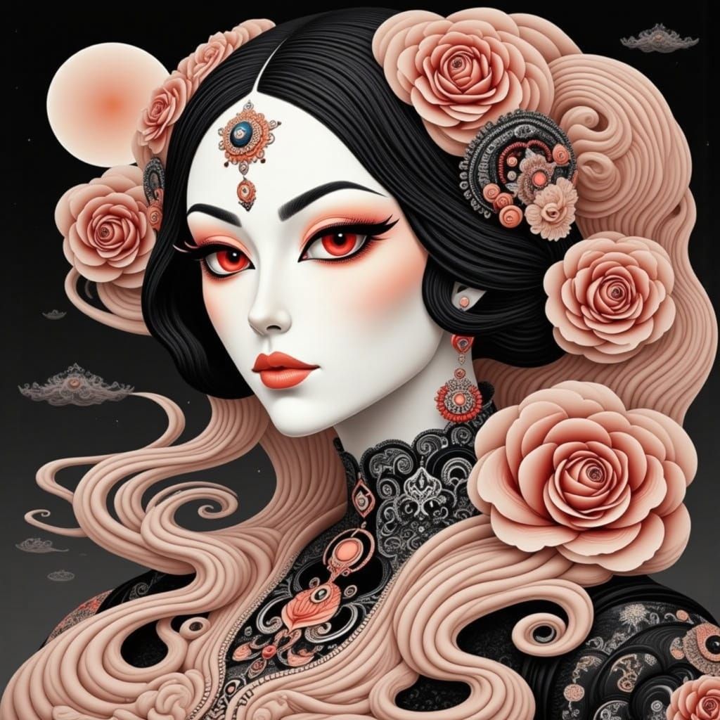 Surreal Cinnamon Swirls Scene in Vibrant Colors