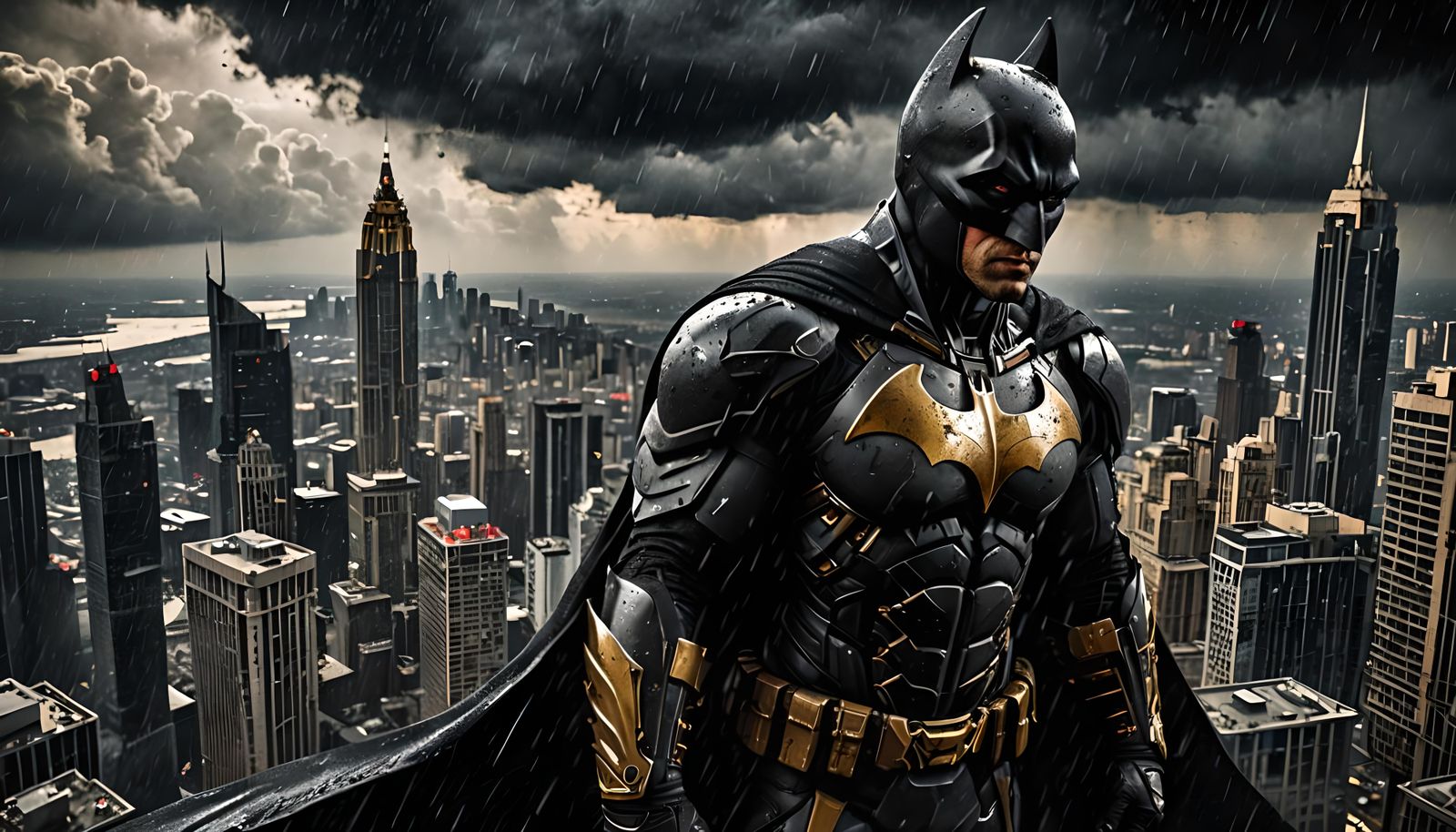 Batman: The Dark Knight in Black and Gold Armor