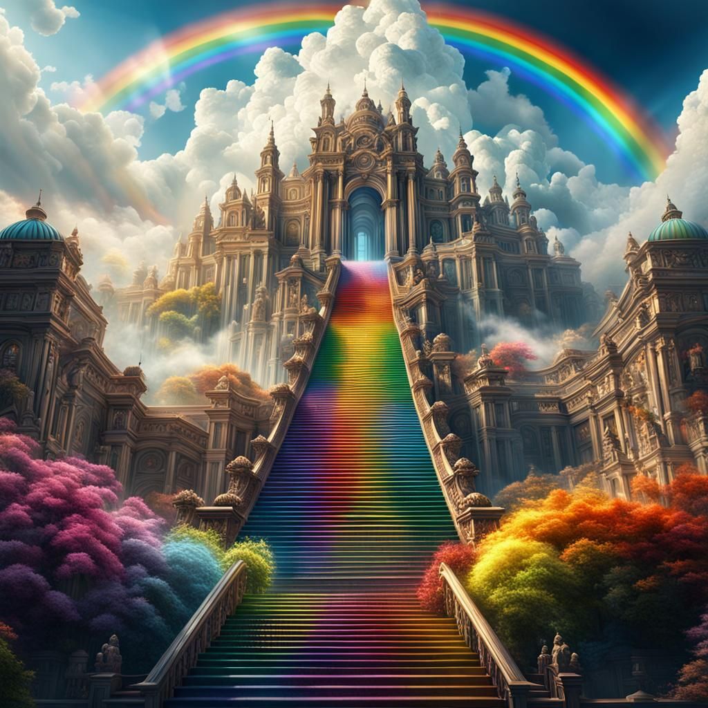 Rainbow Stairway to Heaven: Digital Matte Painting