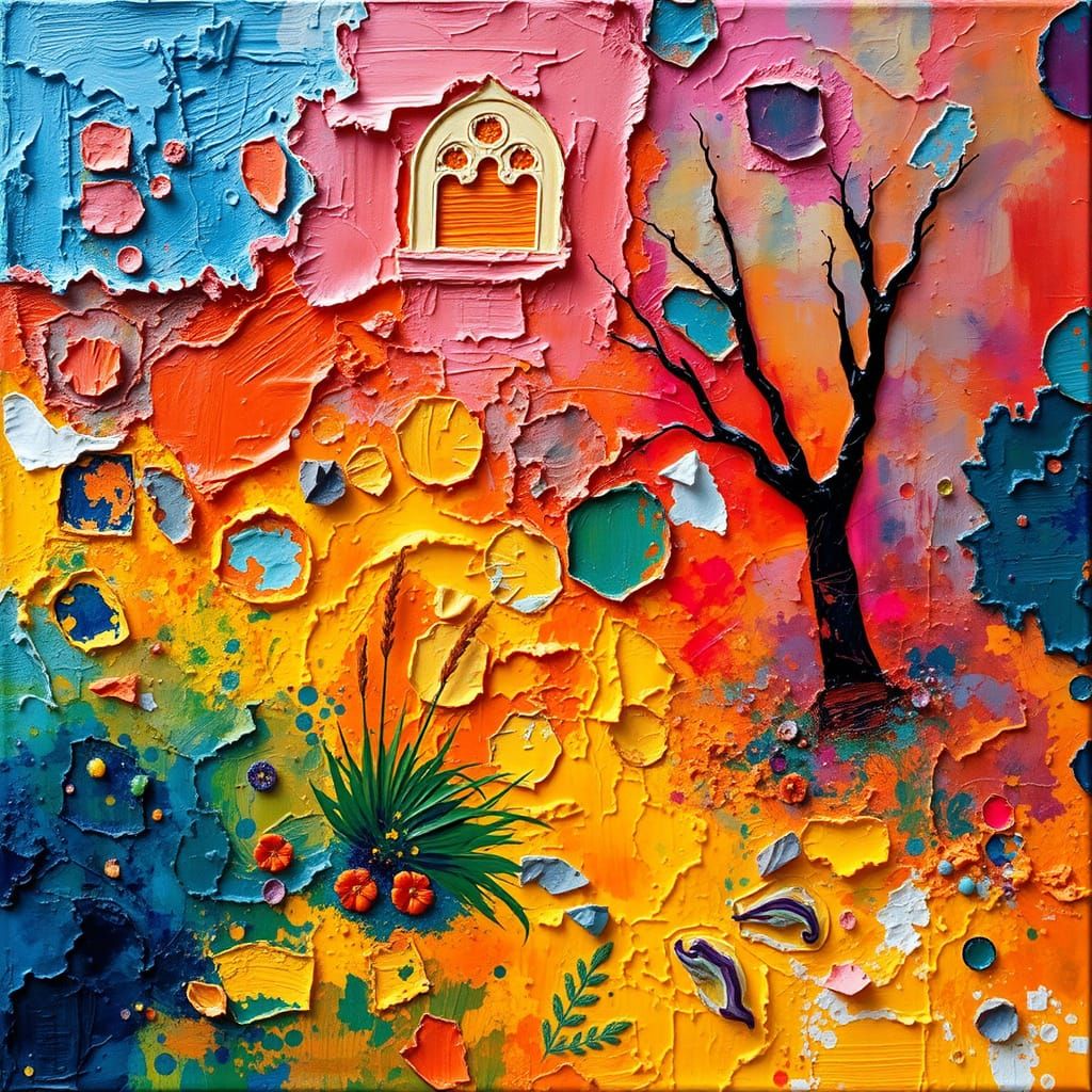 Maximalist Impressionist Masterpiece with Vibrant Textures