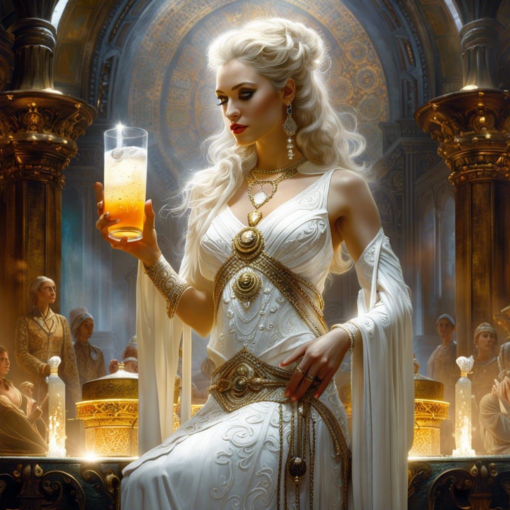 Priestess of Love Performing Incantation in Digital Art