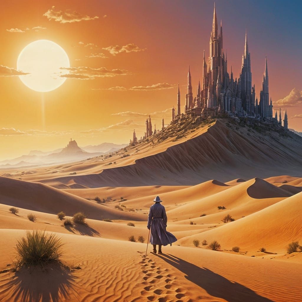 Surreal Dreamscapes in Moebius Style
