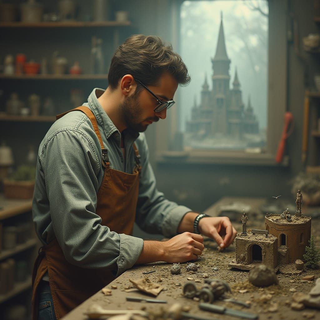 Miniature Artist in Wistful Repose