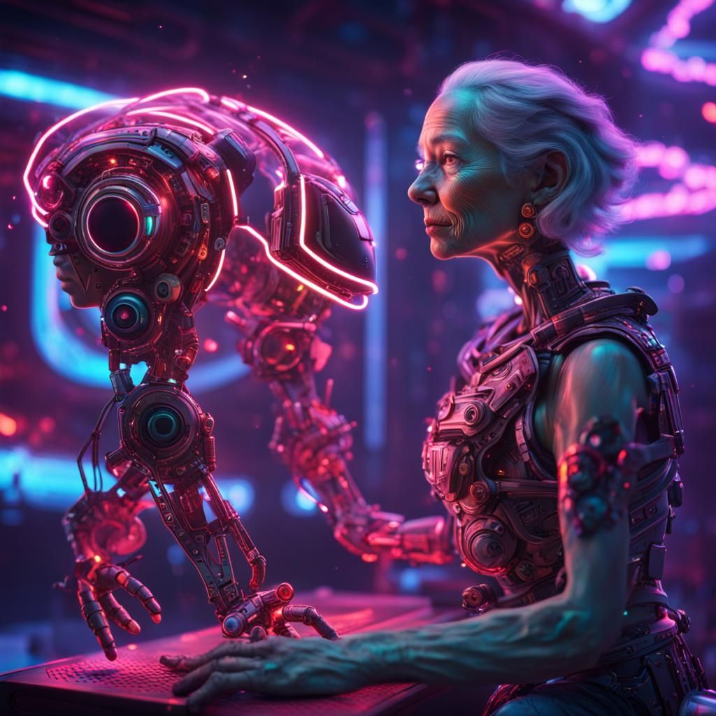 Cyborg Grandma Builds Robot Friend in Space