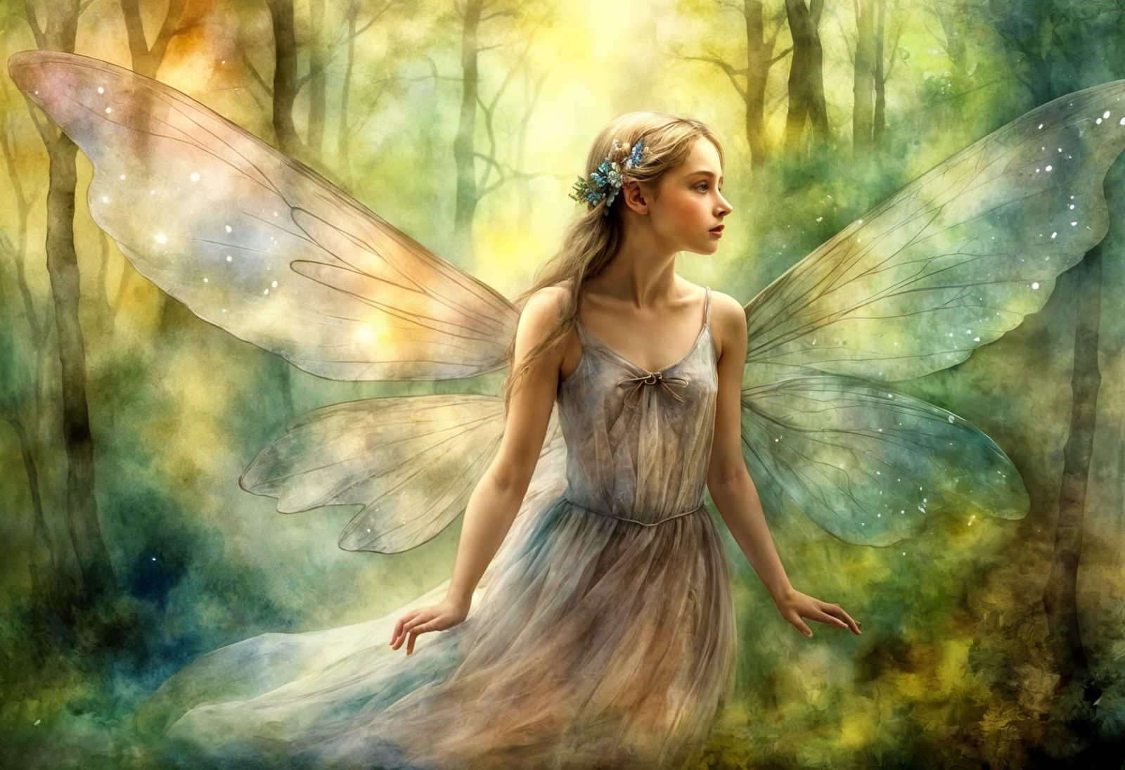 Ethereal Fairy Flight in Dreamscape Forest