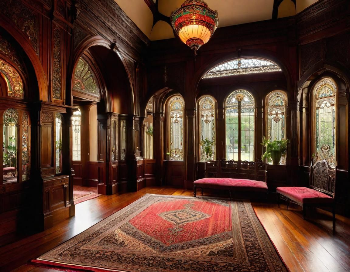 Victorian House Interior with Antique Furniture