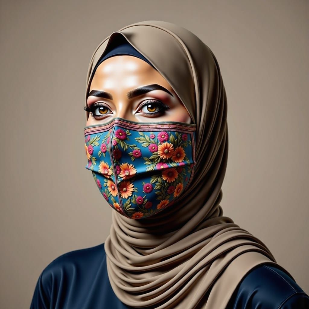 Beautiful Hijab Woman in Traditional Attire