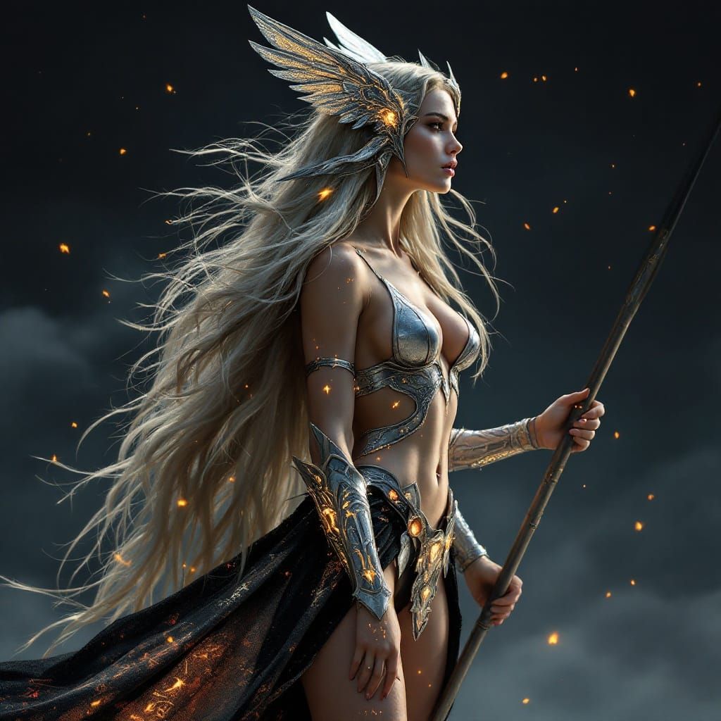 Valkyrae Warrior in Cyberpunk Armor