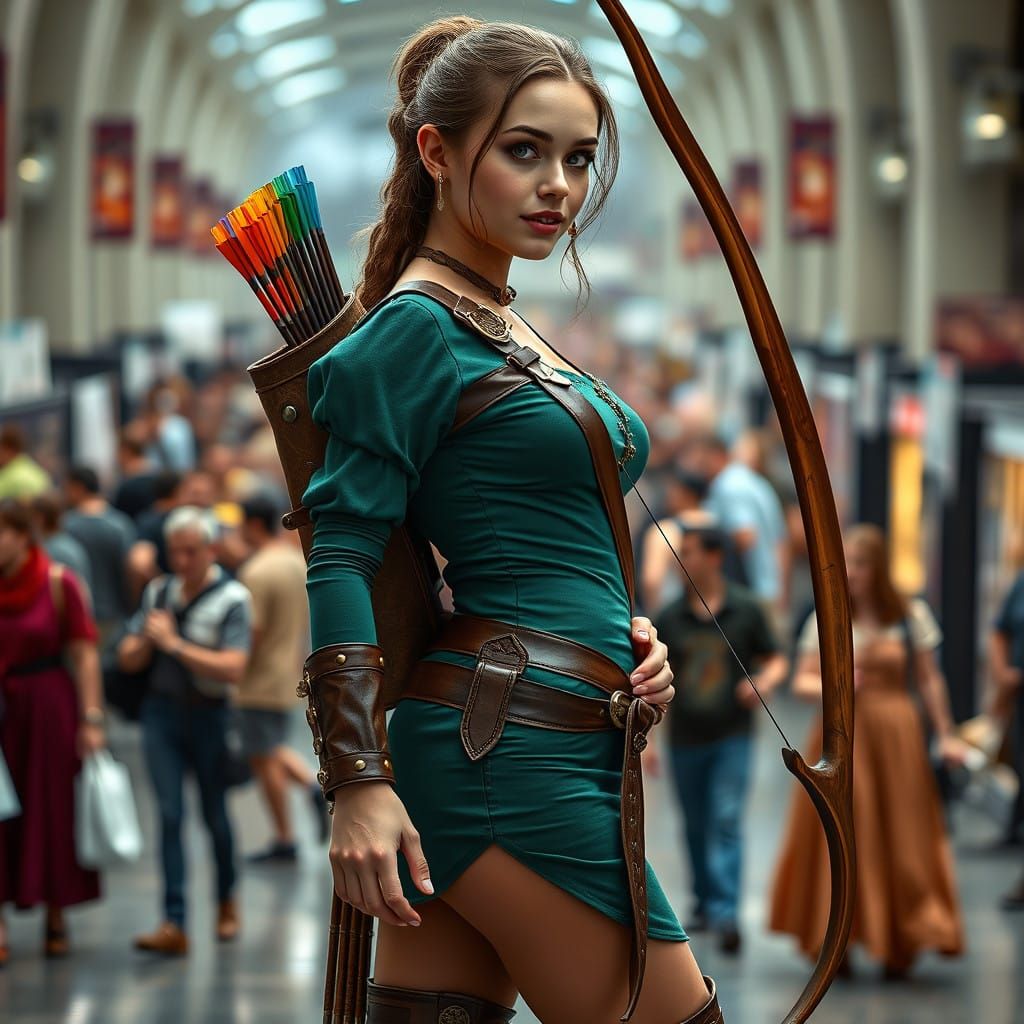 Hyper-Realistic Renaissance Archer Cosplayer